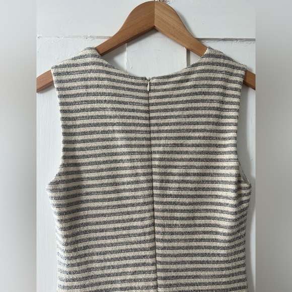 BOGO Reiss Cream & Gray Striped Dress - Picture 8 of 11